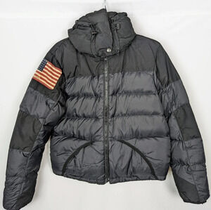 RALPH LAUREN Denim & Supply USA Flag Goose Down Puffer Jacket Coat Women's sz.L